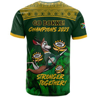 South Africa Rugby T Shirt Go Bokke World Cup Champions History - Wonder Print Shop