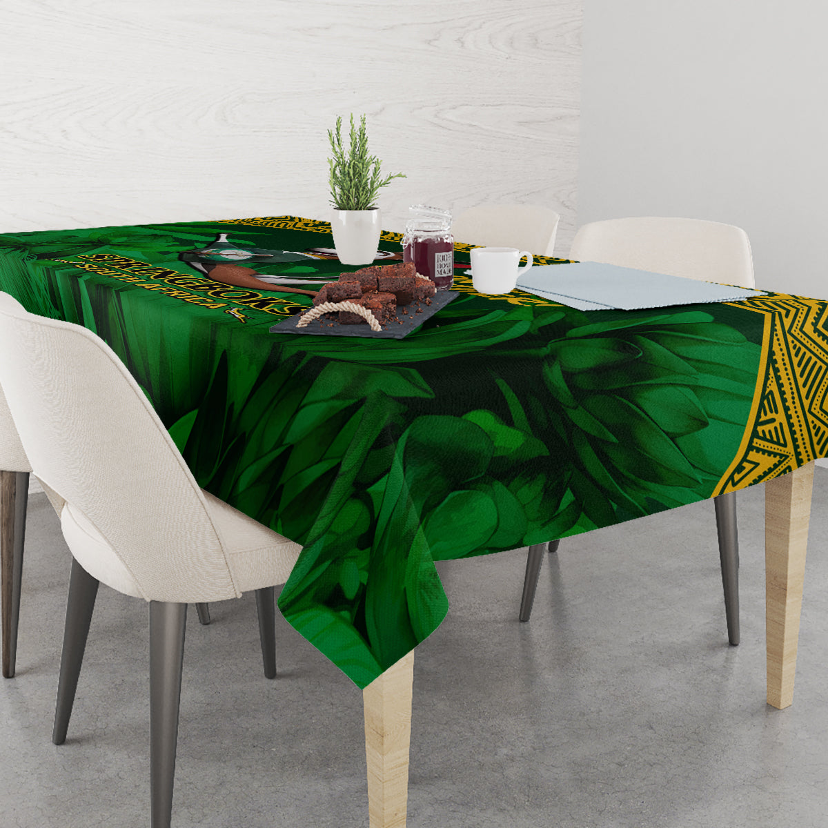 South Africa Rugby Tablecloth Go Bokke World Cup Champions History - Wonder Print Shop