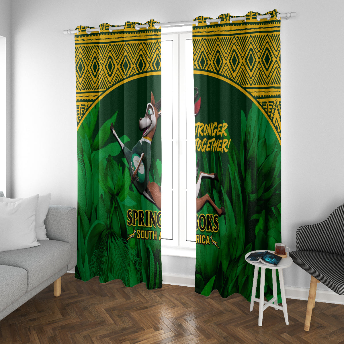 South Africa Rugby Window Curtain Go Bokke World Cup Champions History - Wonder Print Shop