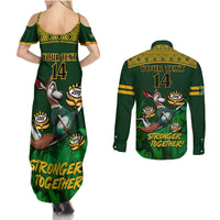 Custom South Africa Rugby Couples Matching Summer Maxi Dress and Long Sleeve Button Shirt Go Bokke World Cup Champions History - Wonder Print Shop