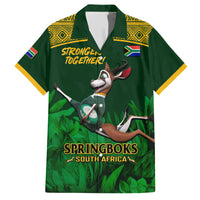 Custom South Africa Rugby Family Matching Short Sleeve Bodycon Dress and Hawaiian Shirt Go Bokke World Cup Champions History - Wonder Print Shop
