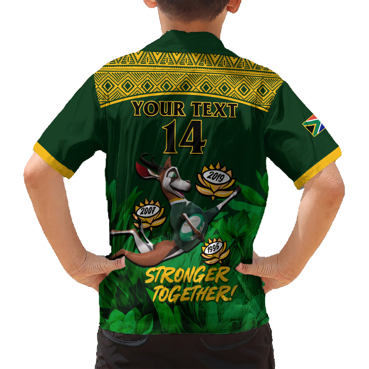 Custom South Africa Rugby Hawaiian Shirt Go Bokke World Cup Champions History - Wonder Print Shop
