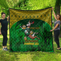 Custom South Africa Rugby Quilt Go Bokke World Cup Champions History - Wonder Print Shop