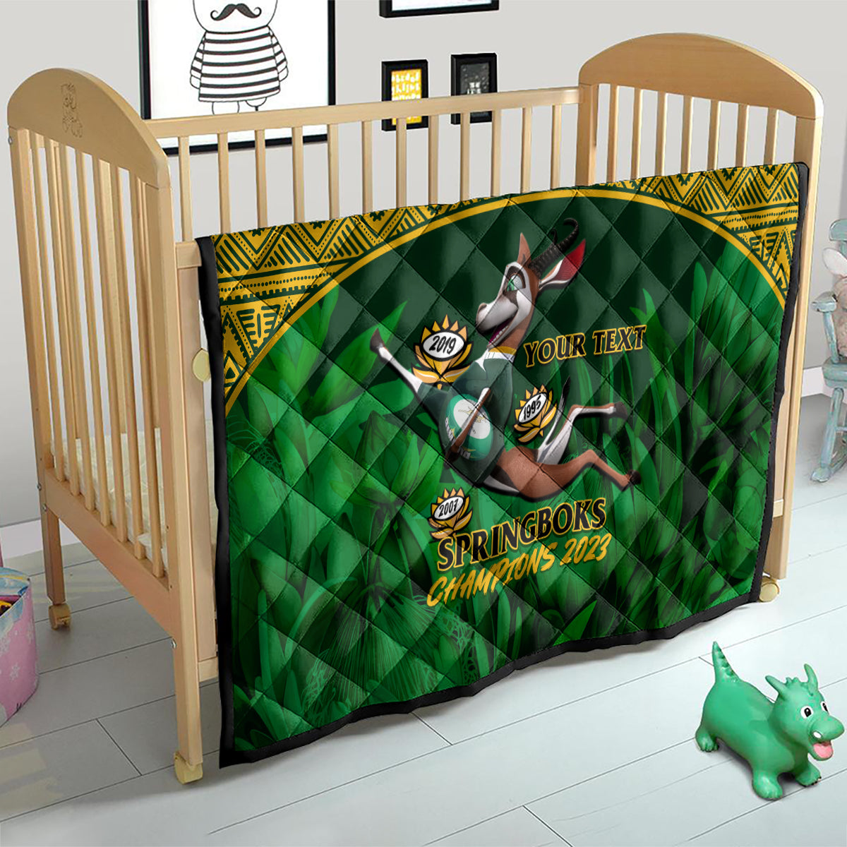 Custom South Africa Rugby Quilt Go Bokke World Cup Champions History - Wonder Print Shop