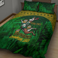 Custom South Africa Rugby Quilt Bed Set Go Bokke World Cup Champions History - Wonder Print Shop