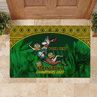 Custom South Africa Rugby Rubber Doormat Go Bokke World Cup Champions History - Wonder Print Shop