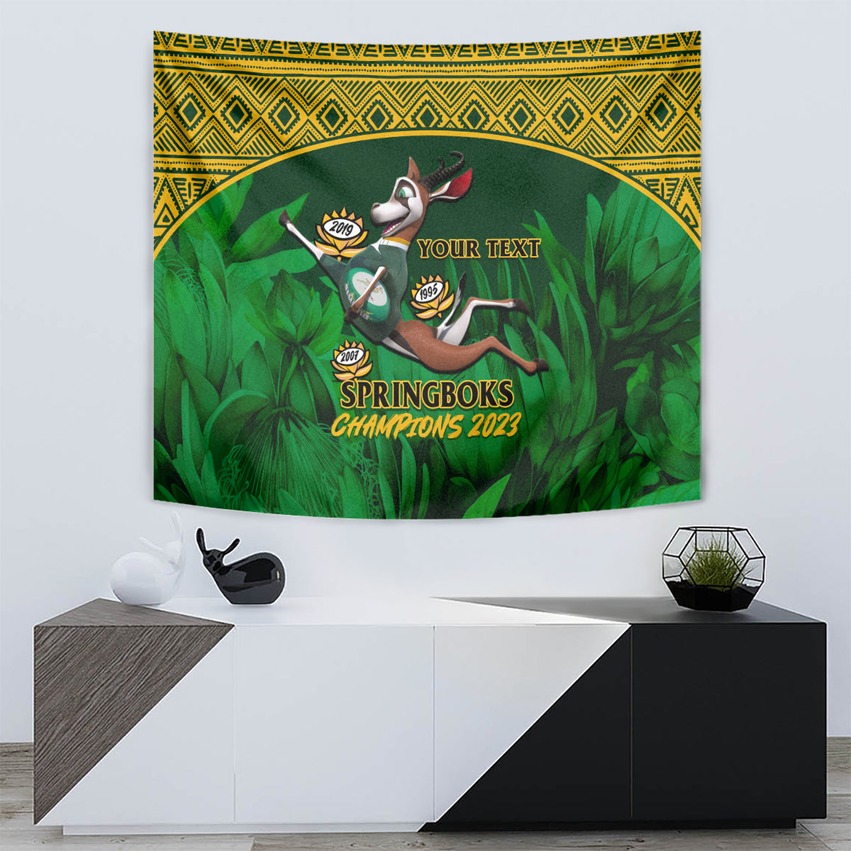 Custom South Africa Rugby Tapestry Go Bokke World Cup Champions History - Wonder Print Shop