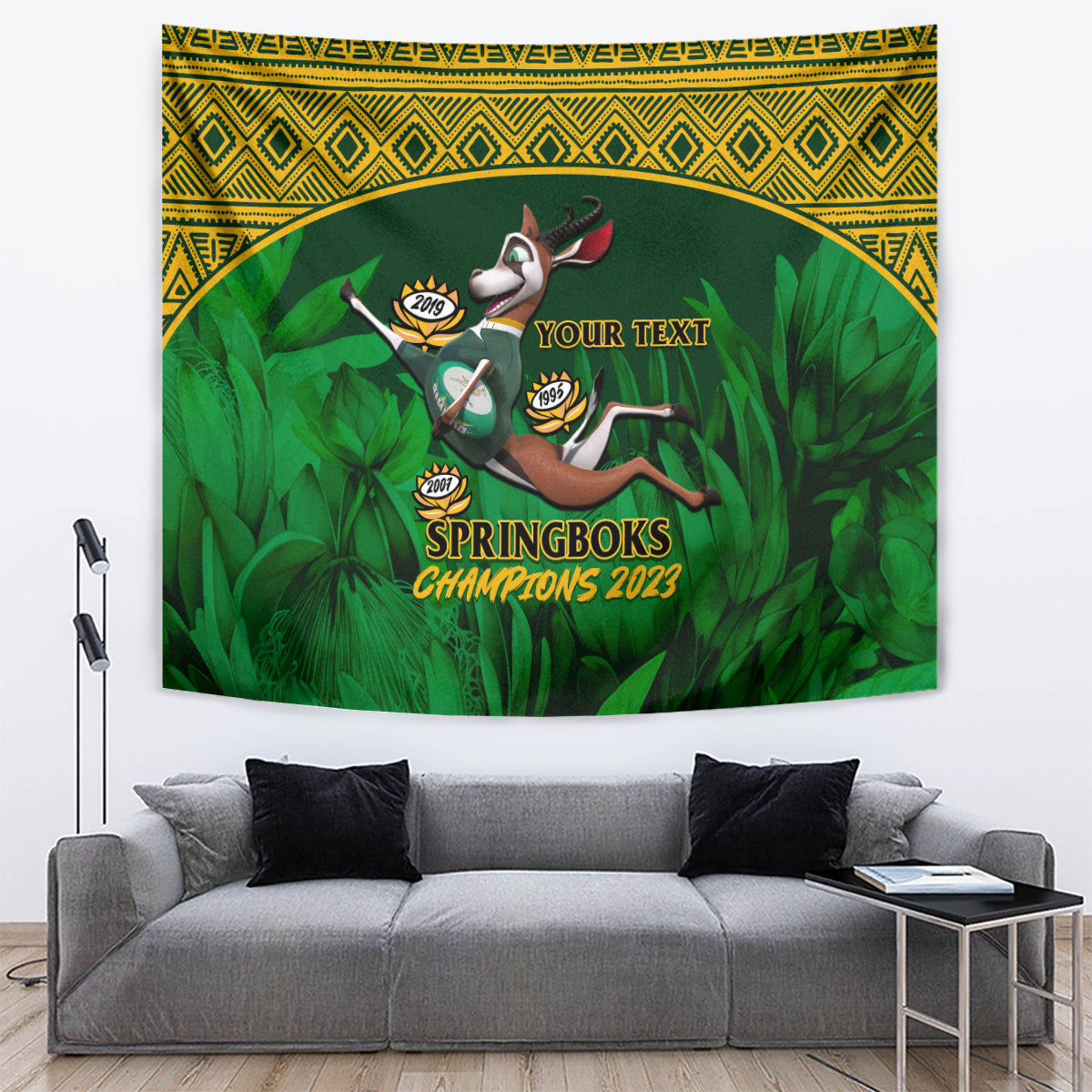 Custom South Africa Rugby Tapestry Go Bokke World Cup Champions History - Wonder Print Shop