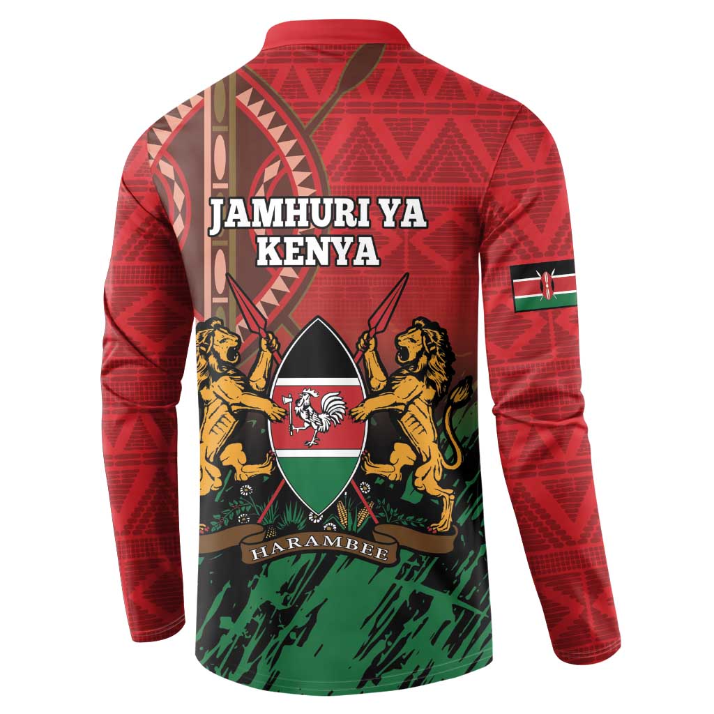 Kenya Independence Day Button Sweatshirt Jamhuri ya Kenya 1963 - African Pattern - Wonder Print Shop