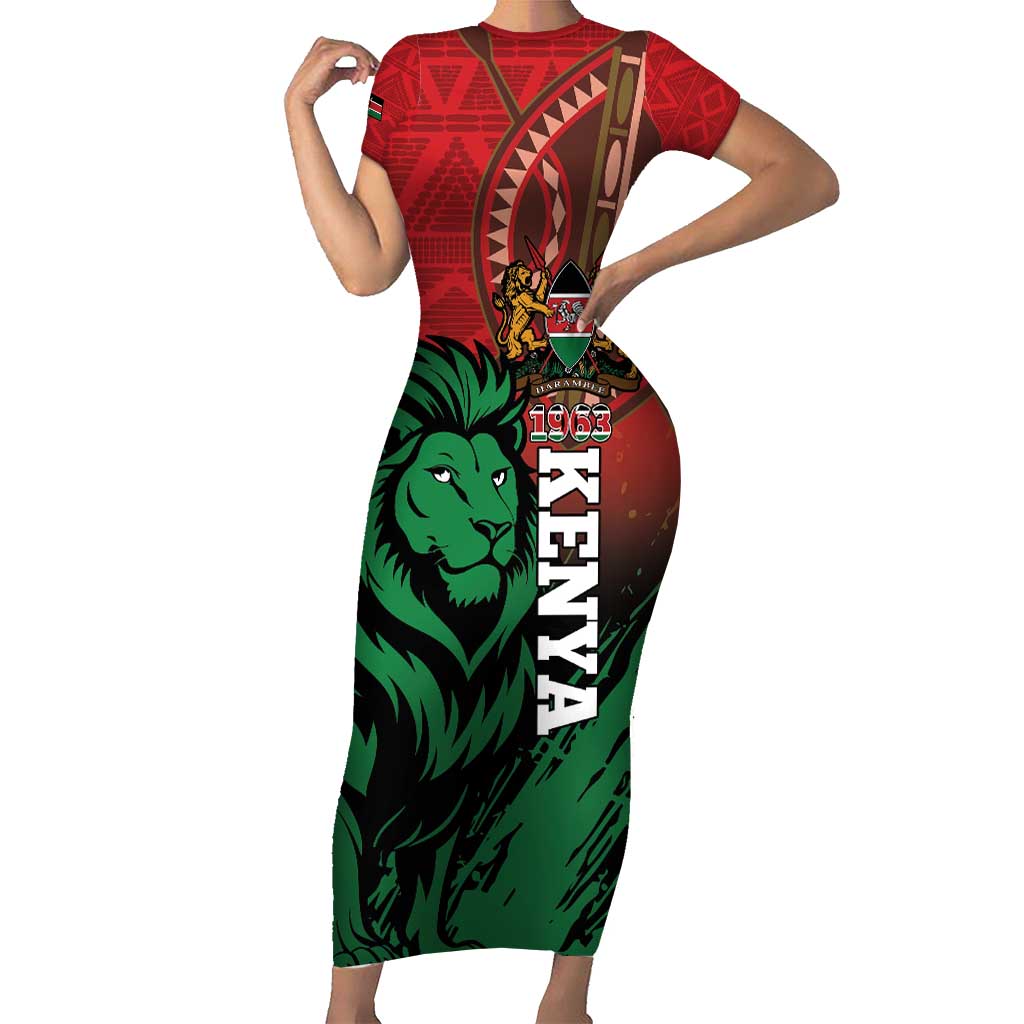 Kenya Independence Day Family Matching Short Sleeve Bodycon Dress and Hawaiian Shirt Jamhuri ya Kenya 1963 - African Pattern - Wonder Print Shop