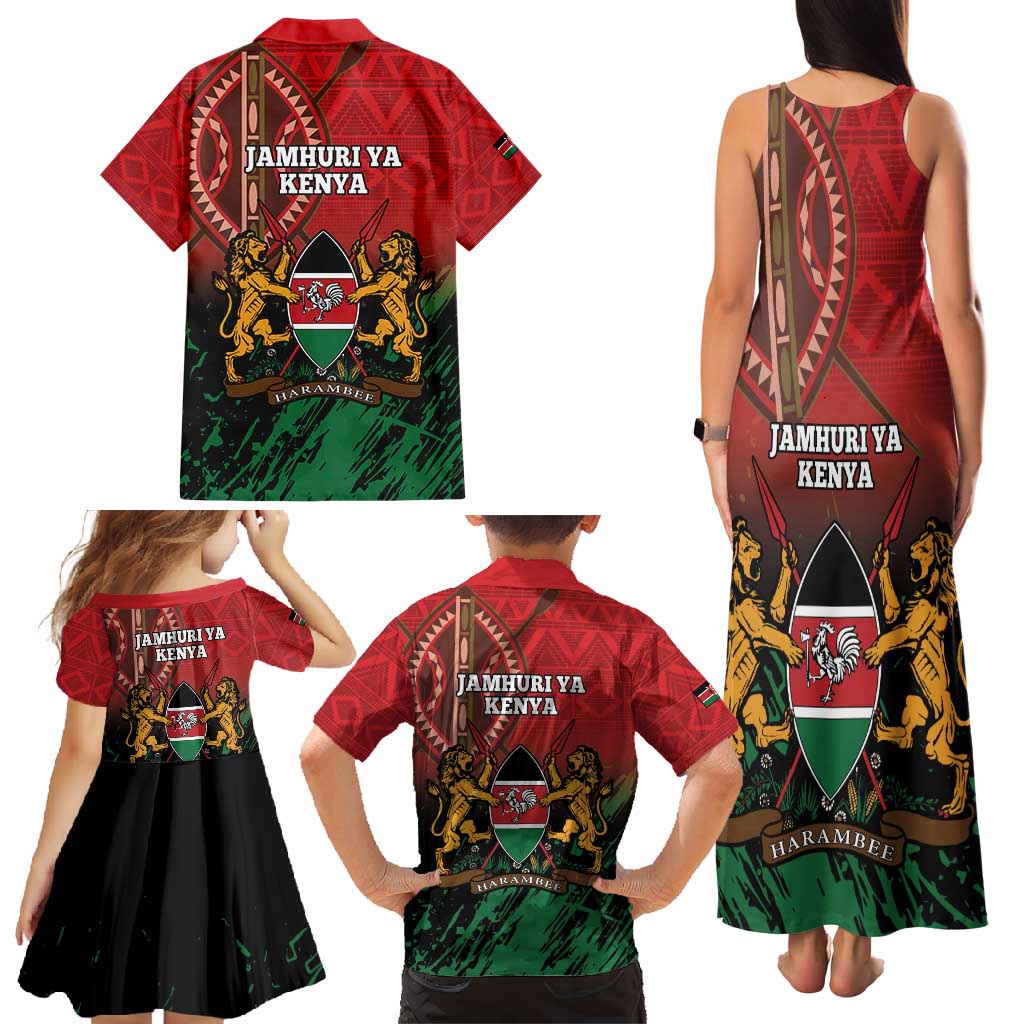 Kenya Independence Day Family Matching Tank Maxi Dress and Hawaiian Shirt Jamhuri ya Kenya 1963 - African Pattern - Wonder Print Shop
