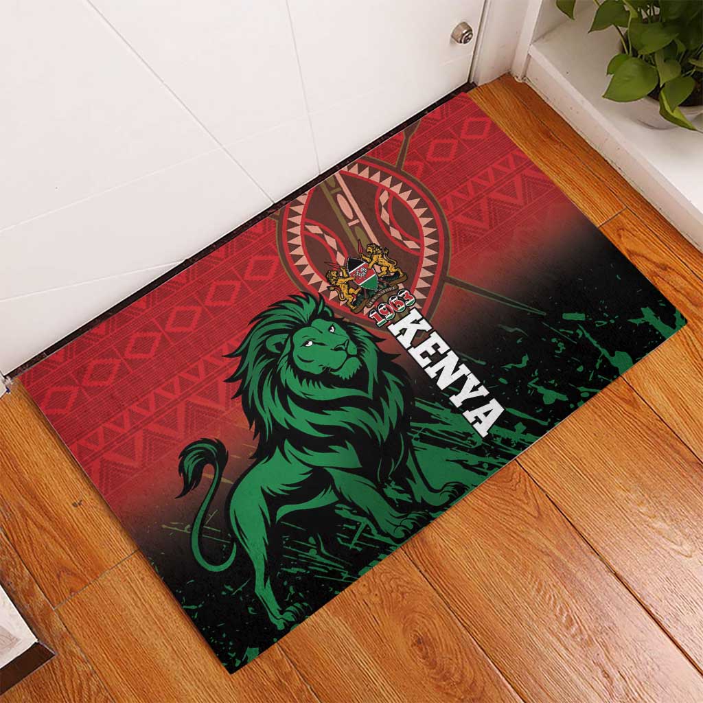 Kenya Independence Day Rubber Doormat Jamhuri ya Kenya 1963 - African Pattern - Wonder Print Shop