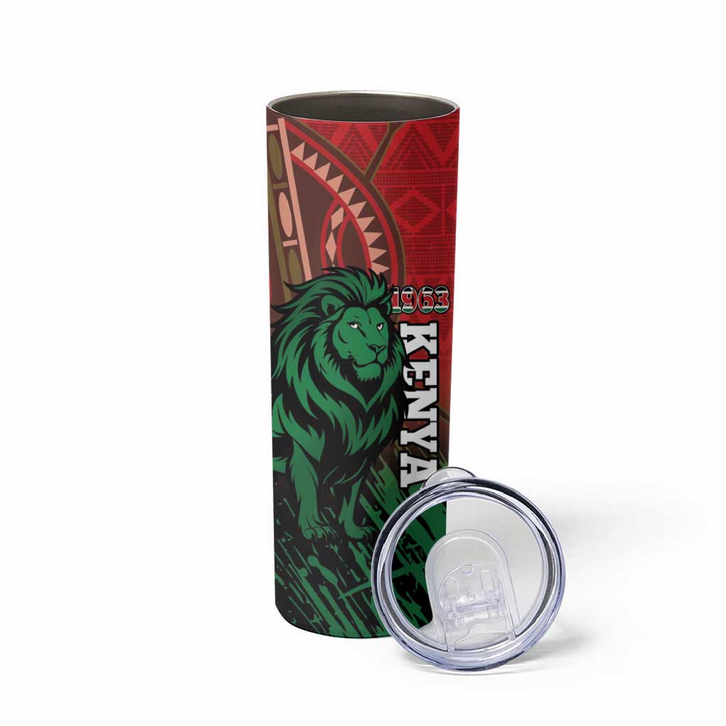 Kenya Independence Day Skinny Tumbler Jamhuri ya Kenya 1963 - African Pattern - Wonder Print Shop