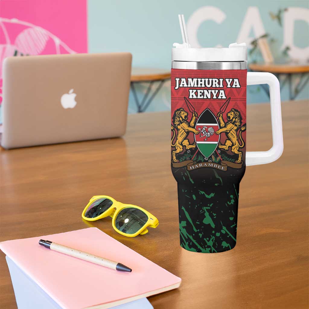 Kenya Independence Day Tumbler With Handle Jamhuri ya Kenya 1963 - African Pattern - Wonder Print Shop