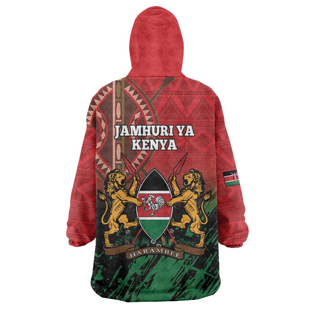 Kenya Independence Day Wearable Blanket Hoodie Jamhuri ya Kenya 1963 - African Pattern - Wonder Print Shop