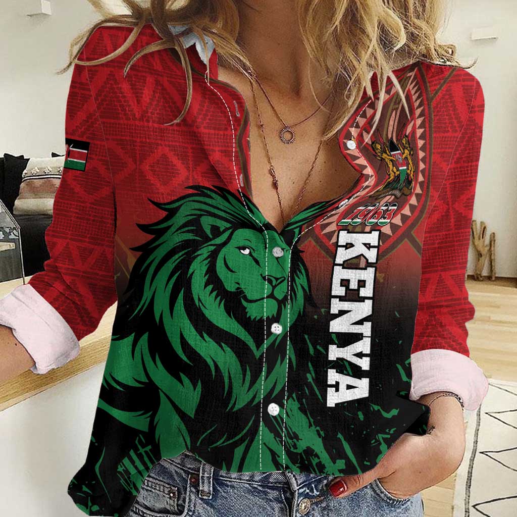 Kenya Independence Day Women Casual Shirt Jamhuri ya Kenya 1963 - African Pattern - Wonder Print Shop