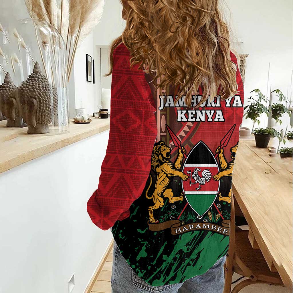 Kenya Independence Day Women Casual Shirt Jamhuri ya Kenya 1963 - African Pattern - Wonder Print Shop