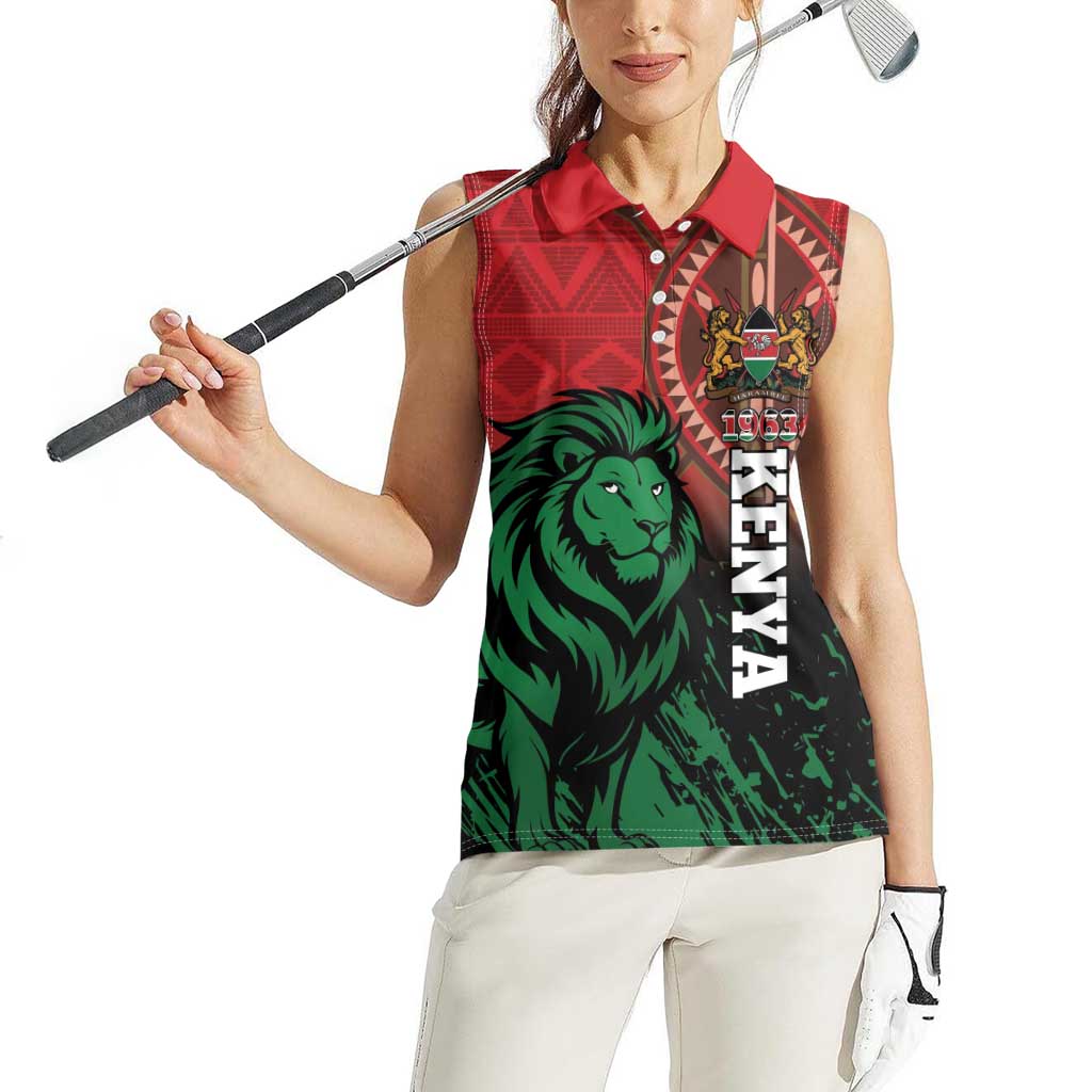Kenya Independence Day Women Sleeveless Polo Shirt Jamhuri ya Kenya 1963 - African Pattern - Wonder Print Shop