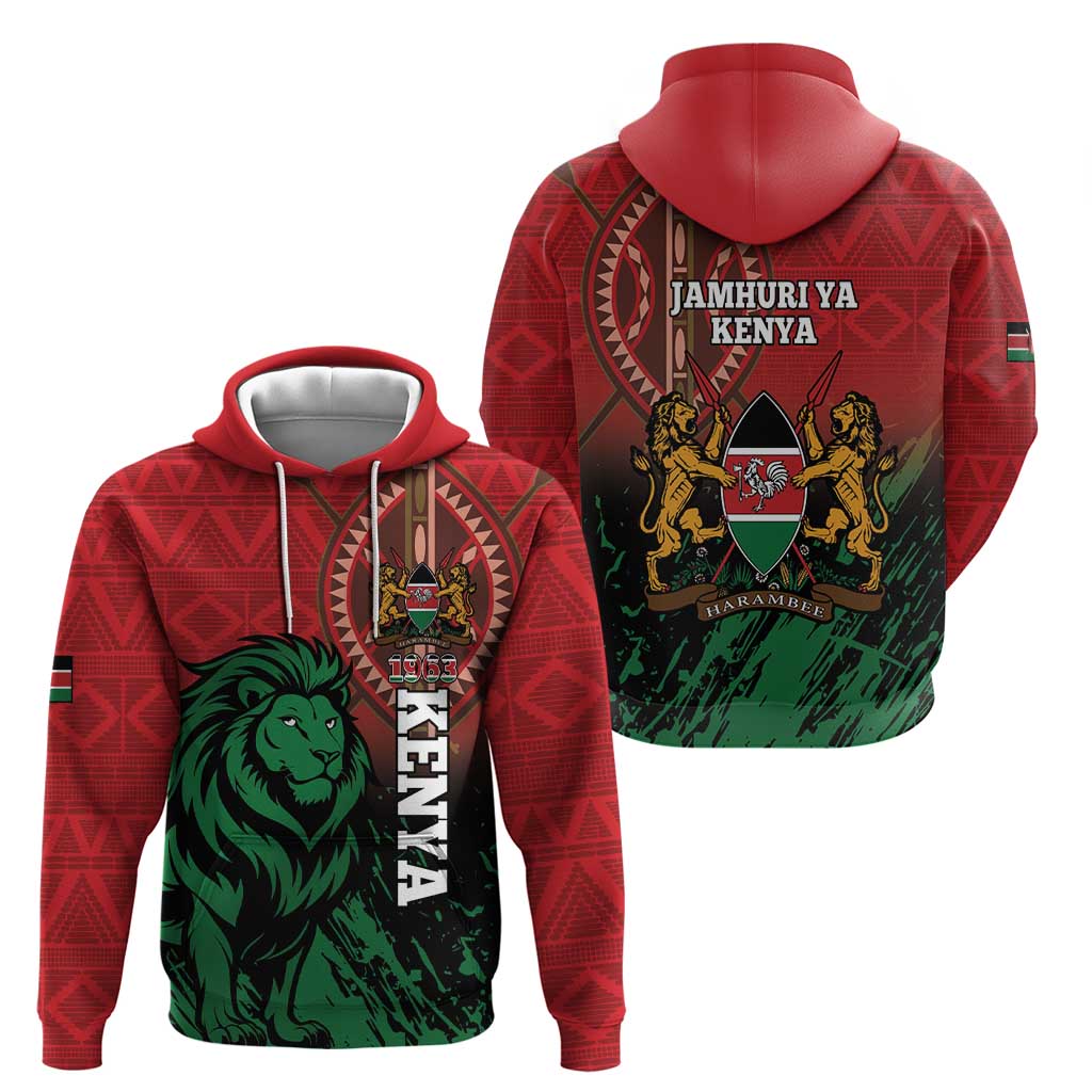 Kenya Independence Day Zip Hoodie Jamhuri ya Kenya 1963 - African Pattern - Wonder Print Shop