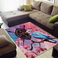 Kenya Lilac-Breasted Roller Area Rug Coat Of Arms Mix Orchid - Wonder Print Shop