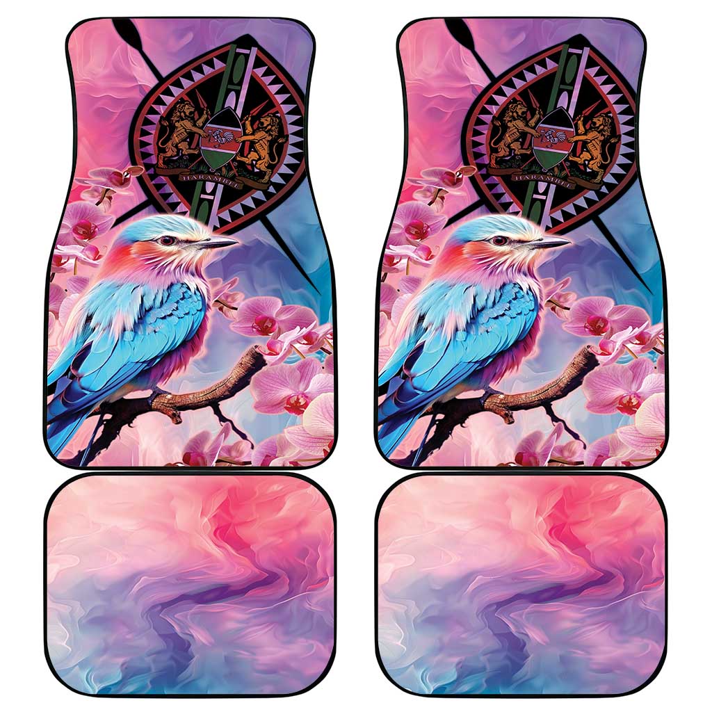 Kenya Lilac-Breasted Roller Car Mats Coat Of Arms Mix Orchid - Wonder Print Shop