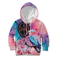 Kenya Lilac-Breasted Roller Kid Hoodie Coat Of Arms Mix Orchid - Wonder Print Shop