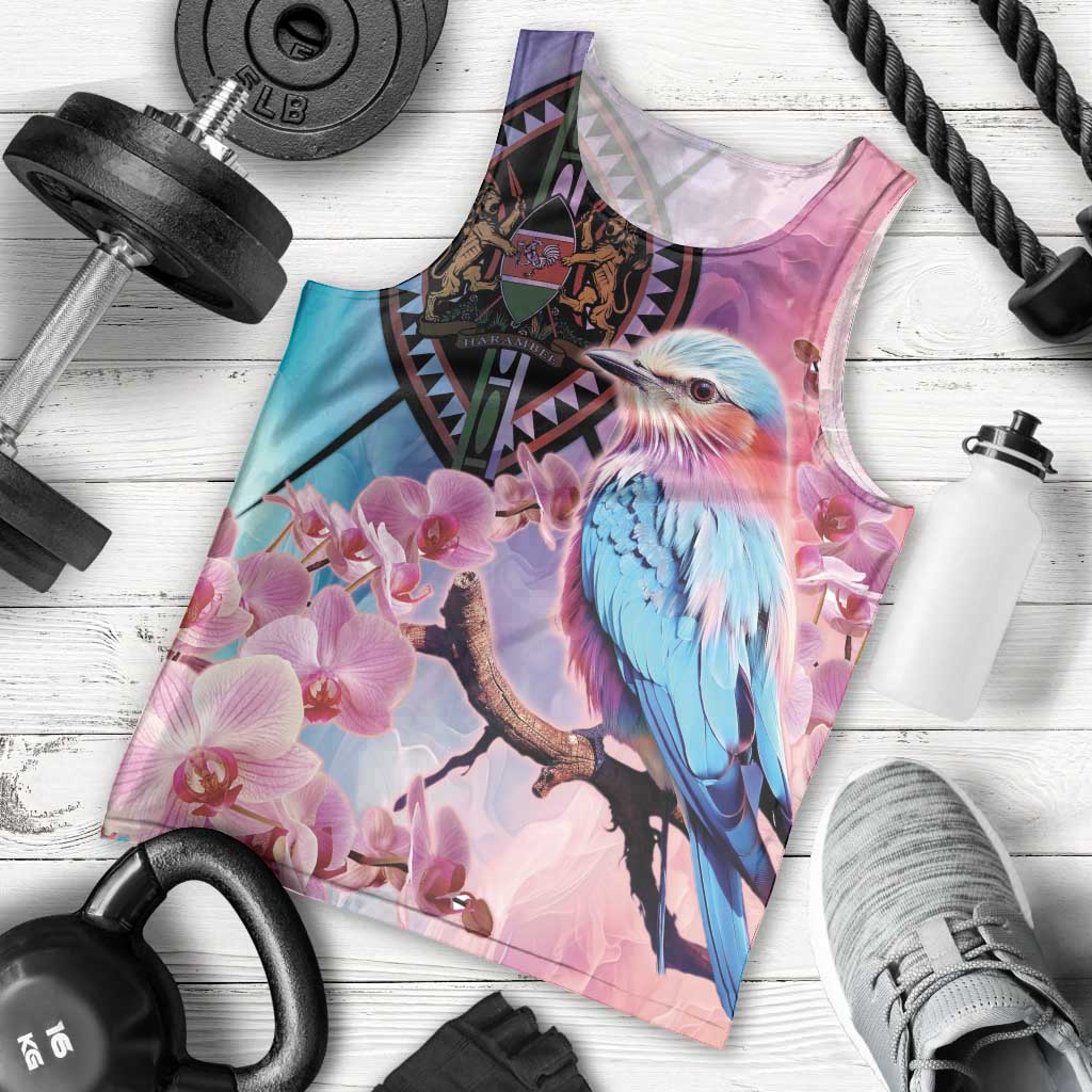 Kenya Lilac-Breasted Roller Men Tank Top Coat Of Arms Mix Orchid - Wonder Print Shop