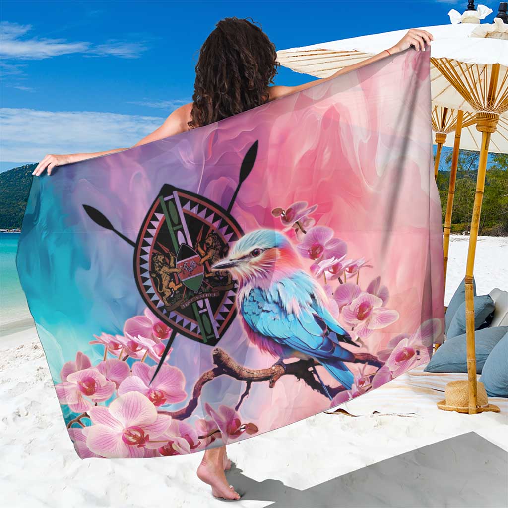 Kenya Lilac-Breasted Roller Sarong Coat Of Arms Mix Orchid - Wonder Print Shop