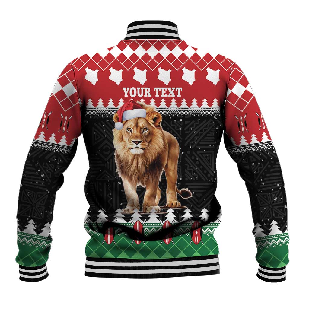 Personalized Kenya Christmas Baseball Jacket Lion Santa - Heri Ya Krismasi! - Wonder Print Shop