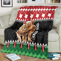 Personalized Kenya Christmas Blanket Lion Santa - Heri Ya Krismasi!