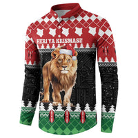 Personalized Kenya Christmas Button Sweatshirt Lion Santa - Heri Ya Krismasi! - Wonder Print Shop