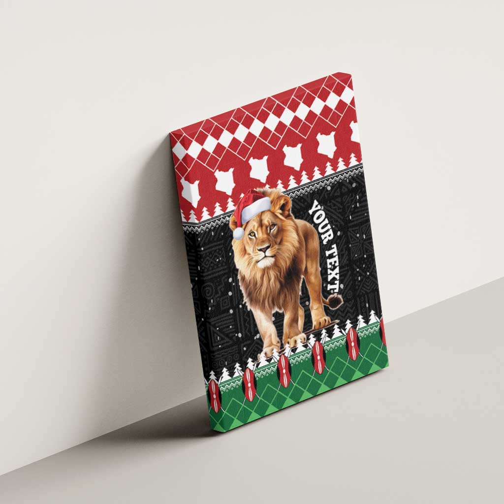 Personalized Kenya Christmas Canvas Wall Art Lion Santa - Heri Ya Krismasi! - Wonder Print Shop
