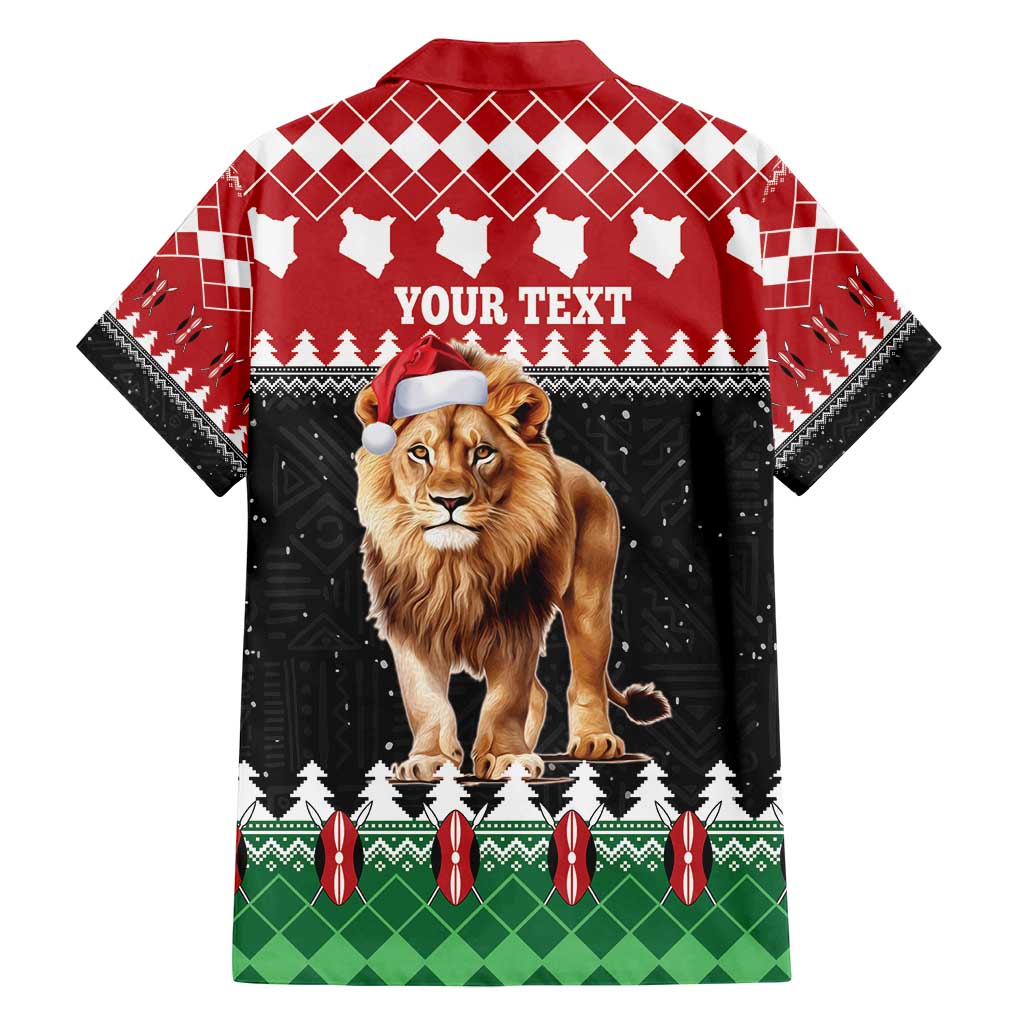 Personalized Kenya Christmas Family Matching Summer Maxi Dress and Hawaiian Shirt Lion Santa - Heri Ya Krismasi! - Wonder Print Shop