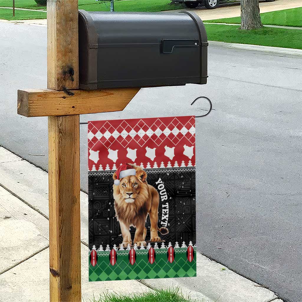 Personalized Kenya Christmas Garden Flag Lion Santa - Heri Ya Krismasi! - Wonder Print Shop