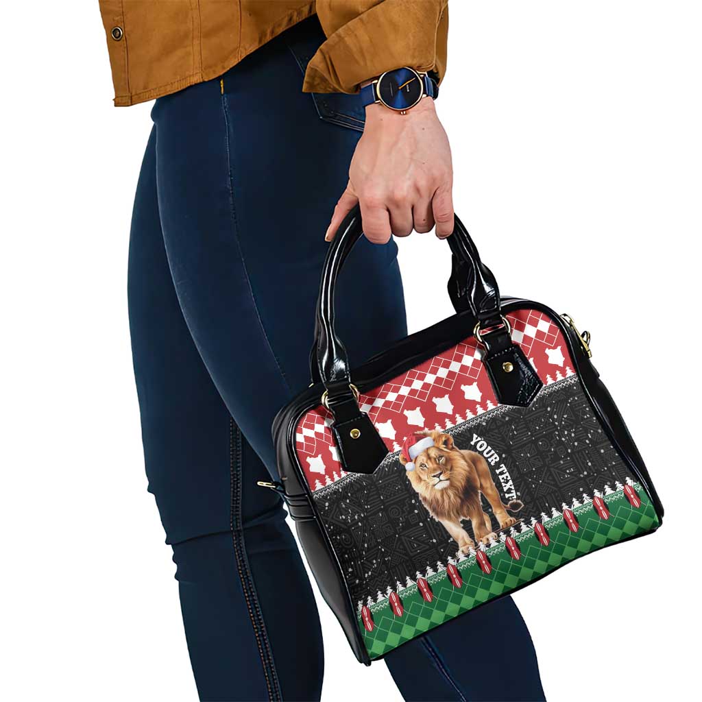 Personalized Kenya Christmas Shoulder Handbag Lion Santa - Heri Ya Krismasi!