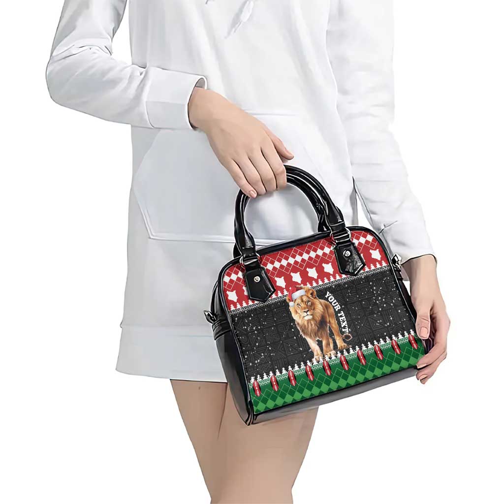 Personalized Kenya Christmas Shoulder Handbag Lion Santa - Heri Ya Krismasi!