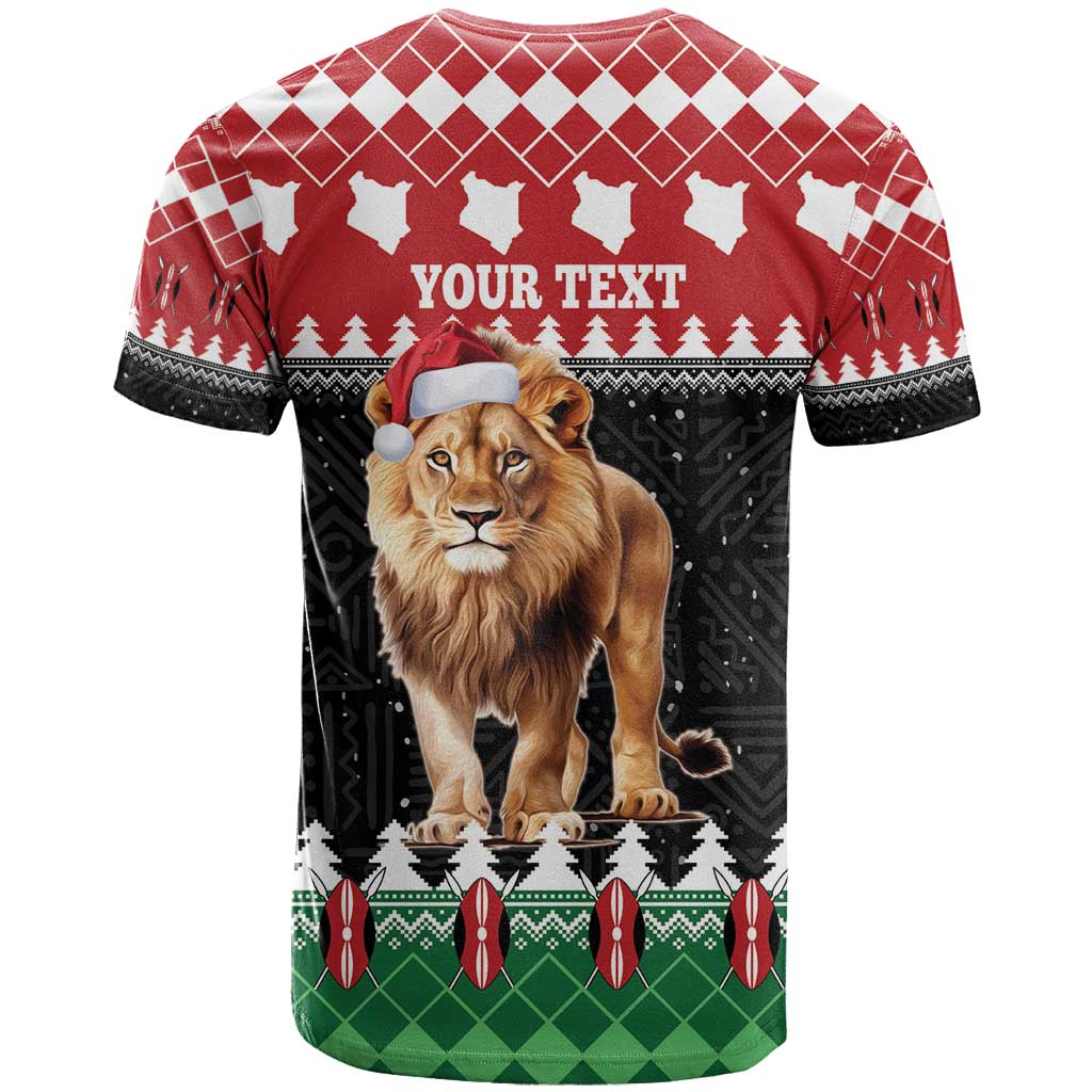Personalized Kenya Christmas T Shirt Lion Santa - Heri Ya Krismasi! - Wonder Print Shop