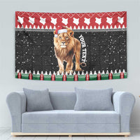 Personalized Kenya Christmas Tapestry Lion Santa - Heri Ya Krismasi! - Wonder Print Shop