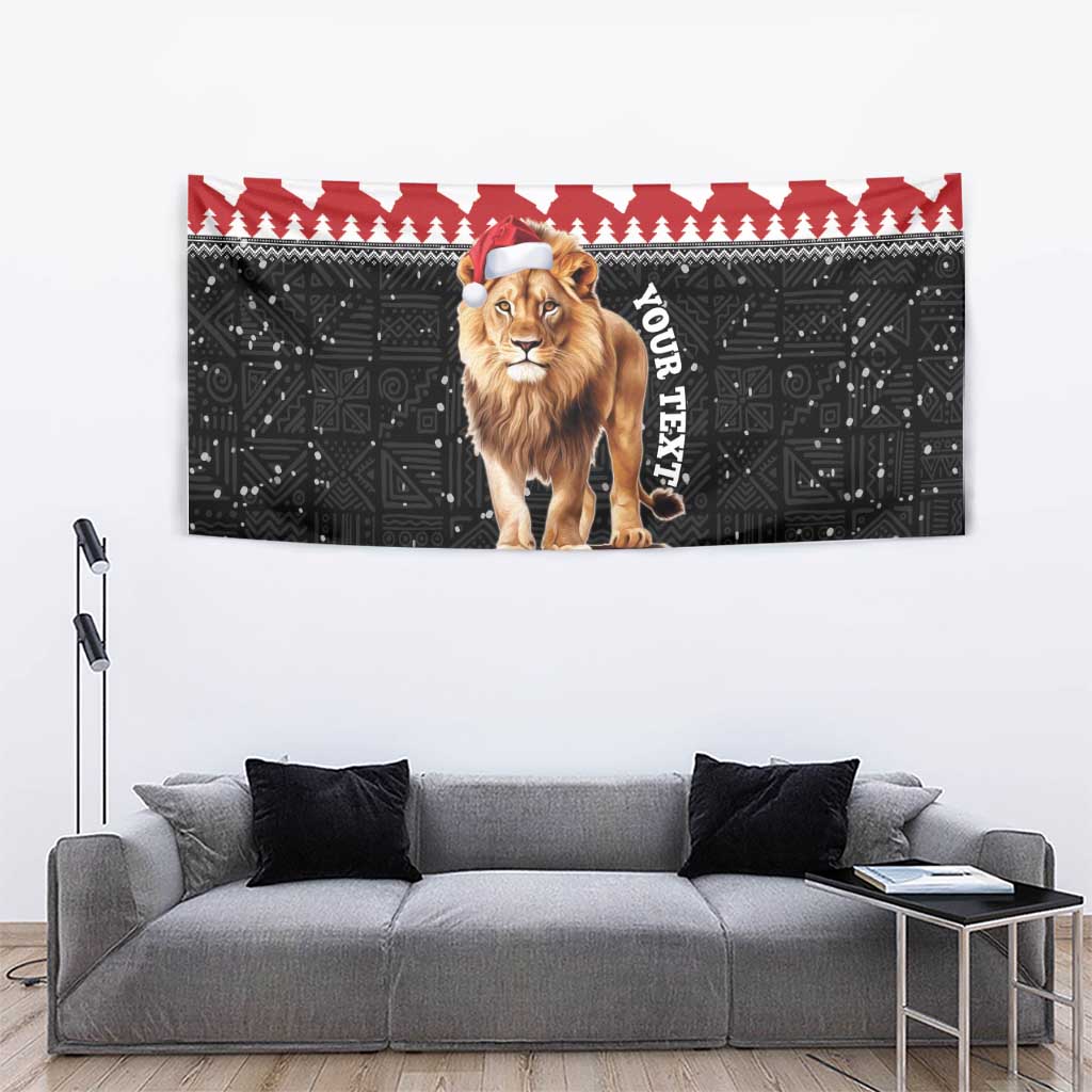Personalized Kenya Christmas Tapestry Lion Santa - Heri Ya Krismasi! - Wonder Print Shop