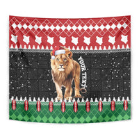 Personalized Kenya Christmas Tapestry Lion Santa - Heri Ya Krismasi! - Wonder Print Shop