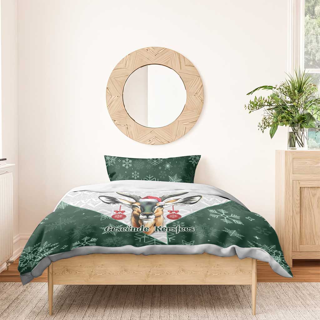 South Africa Springboks Christmas Bedding Set Bokke Santa - Geseende Kersfees - Wonder Print Shop