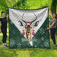 South Africa Springboks Christmas Quilt Bokke Santa - Geseende Kersfees - Wonder Print Shop