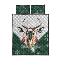 South Africa Springboks Christmas Quilt Bed Set Bokke Santa - Geseende Kersfees - Wonder Print Shop