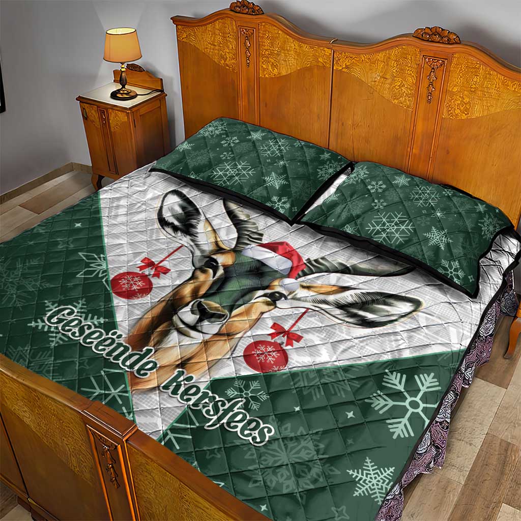 South Africa Springboks Christmas Quilt Bed Set Bokke Santa - Geseende Kersfees - Wonder Print Shop