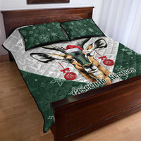 South Africa Springboks Christmas Quilt Bed Set Bokke Santa - Geseende Kersfees - Wonder Print Shop