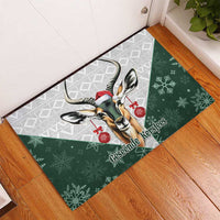 South Africa Springboks Christmas Rubber Doormat Bokke Santa - Geseende Kersfees - Wonder Print Shop