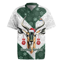 South Africa Springboks Christmas Rugby Jersey Bokke Santa - Geseende Kersfees - Wonder Print Shop