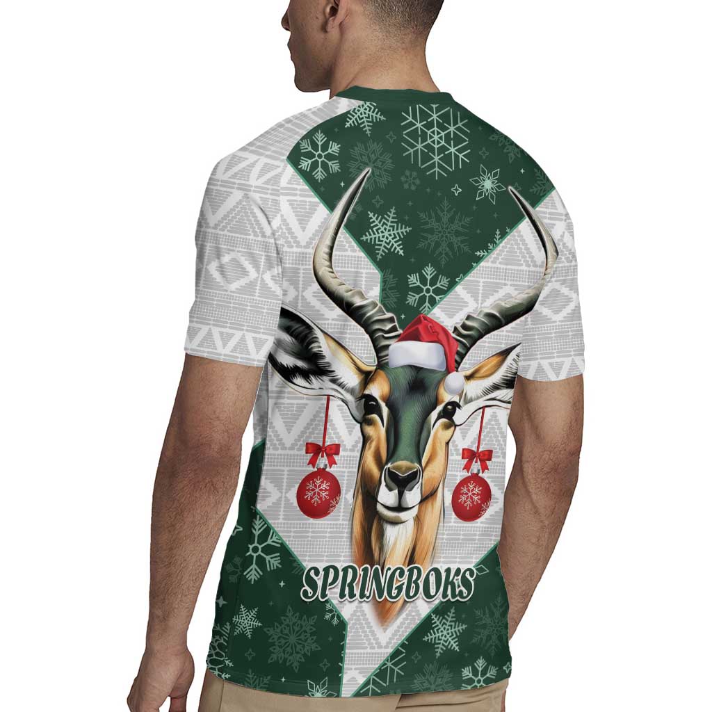 South Africa Springboks Christmas Rugby Jersey Bokke Santa - Geseende Kersfees - Wonder Print Shop