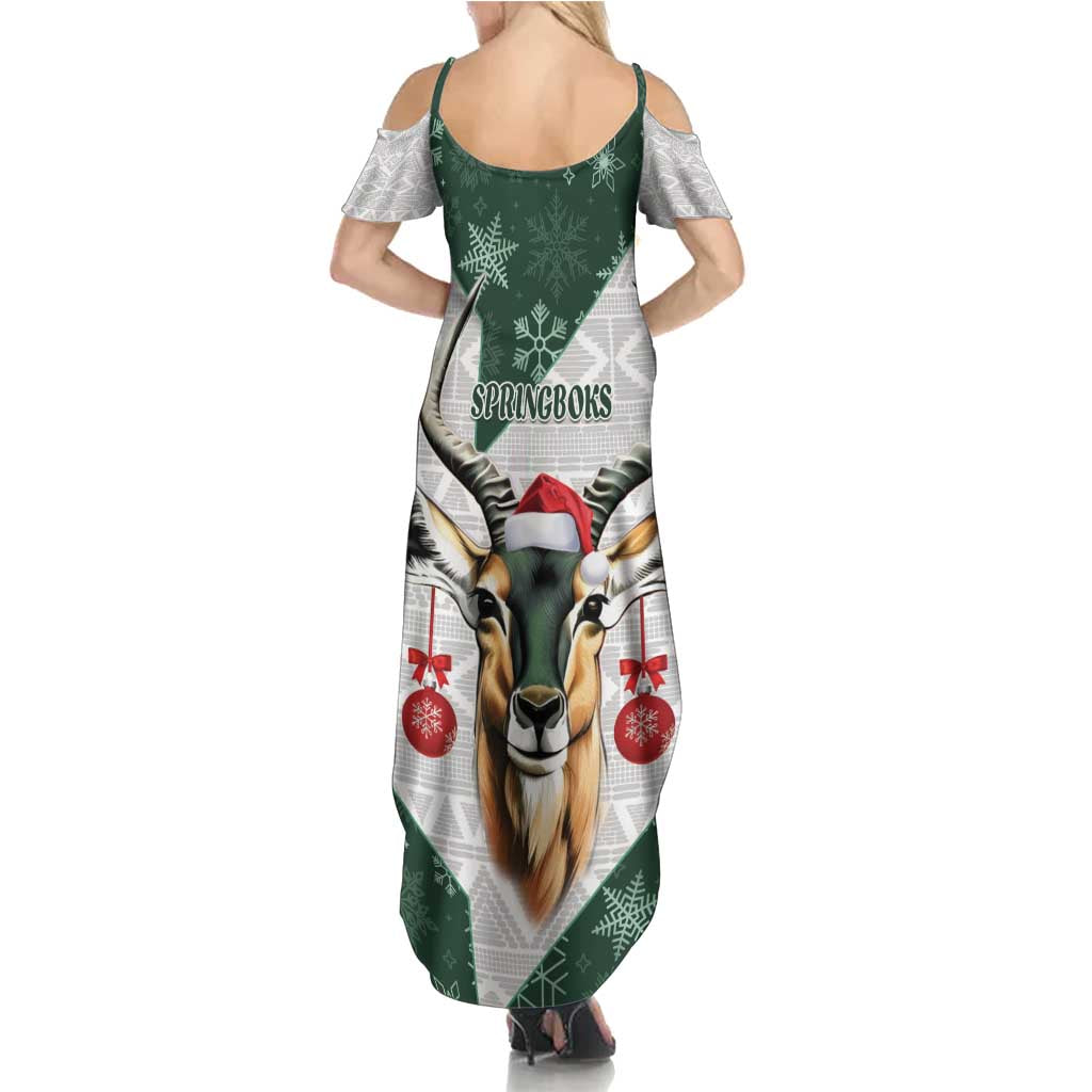 South Africa Springboks Christmas Summer Maxi Dress Bokke Santa - Geseende Kersfees - Wonder Print Shop