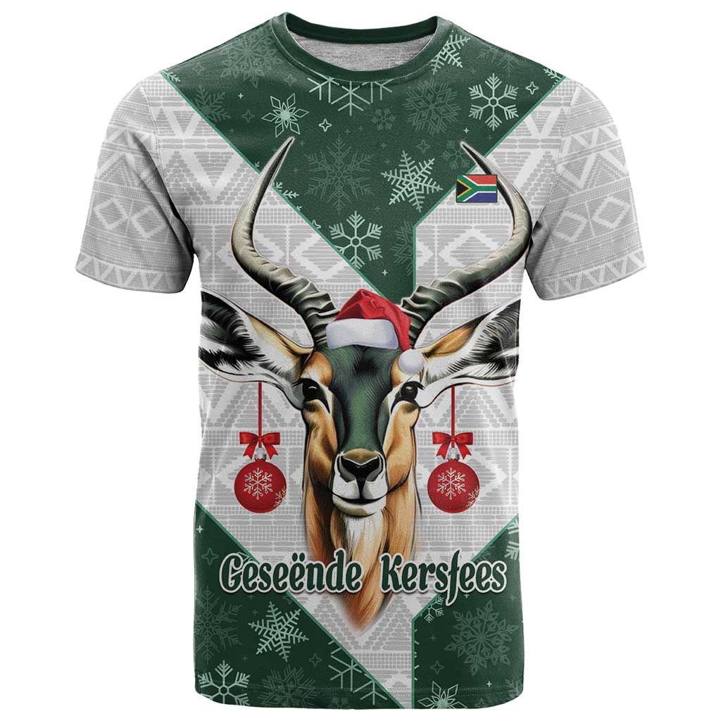 South Africa Springboks Christmas T Shirt Bokke Santa - Geseende Kersfees - Wonder Print Shop